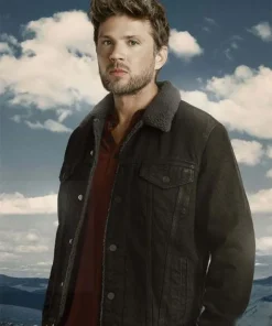Big Sky Ryan Phillippe Shearling Black Denim Jacket