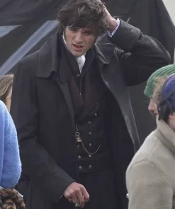 Jacob Elordi Wuthering Heights Black Wool Coat