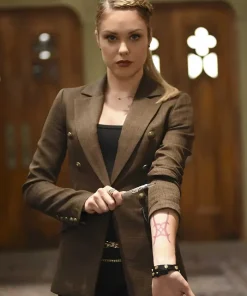 Stephanie Bennett Shadowhunters Brown Wool Blazer