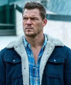 Titans S03 Hank Hall Blue Fur Collar Trucker Jacket